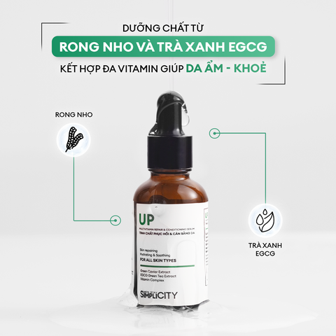Combo Recovery Trio chăm sóc phục hồi da: Sữa rửa mặt 100g, Serum UP 30ml, Kem dưỡng ẩm 80g