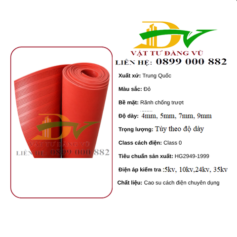 Tấm cao su cách điện 5kv (1mx1m)