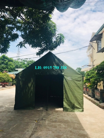 Nhà Bạt quân đội màu xanh rêu 15,5m2