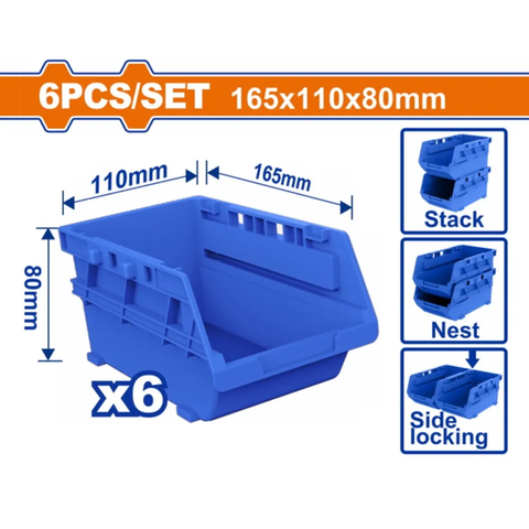 Bộ 6 khay đựng phụ kiện 165x100x80mm-Wadfow WTB8336