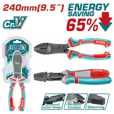 Kềm răng trợ lực 240mm-TOTAL-THTC510956
