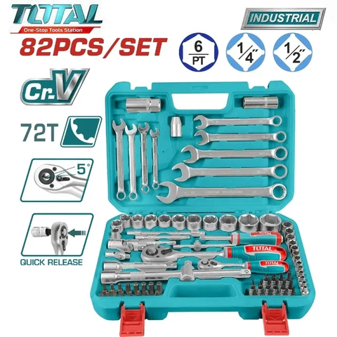 Bộ 82 đầu tuýp 1/4" &1/2"-TOTAL-THT421802