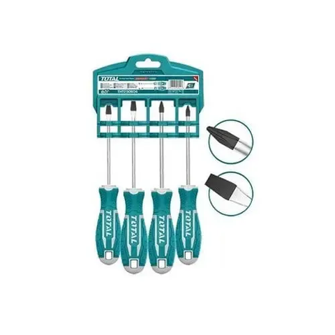 Bộ 4 tua vít dẹp & bake -TOTAL-THT250604