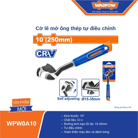 Cờ lê mở ống thép tự điều chỉnh 10"-Wadfow WPW0A10