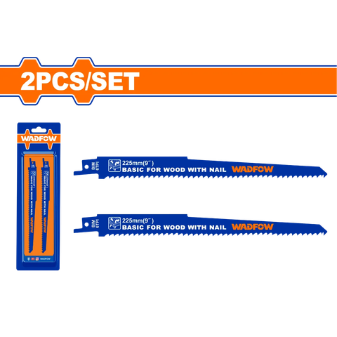 Bộ 2 lưỡi cưa kiếm (cưa gỗ có đinh) 225mm(9") WADFOW WJT1111DF