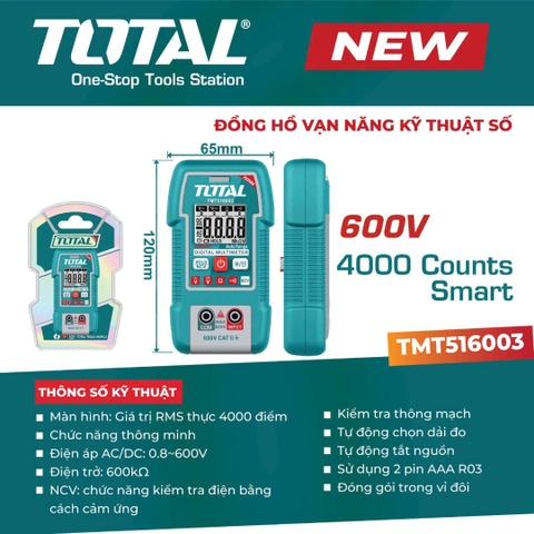 Đồng hồ vạn năng kỹ thuật số-TOTAL-TMT516003