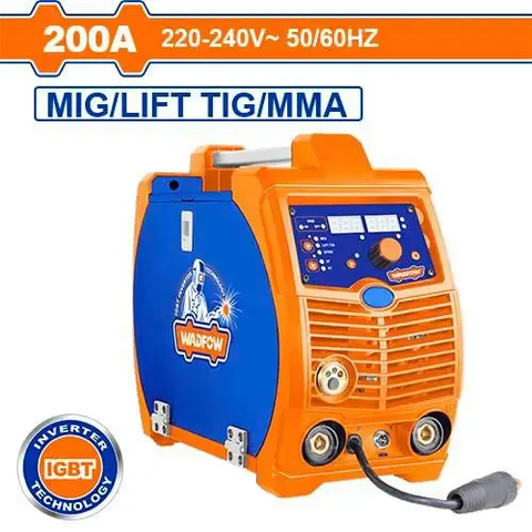 Máy hàn điện tử MAG/MIG/MMA/TIG Lift 200A Wadfow WGTMA20