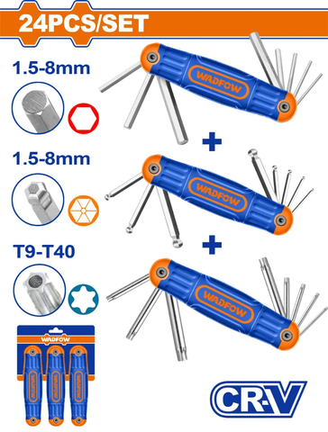 Bộ chìa lục giác và bông gấp gọn-Wadfow WHK4203