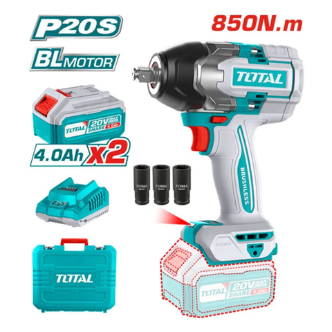 Máy siết buloong không chổi than dùng pin  20V-TOTAL-TIWLI2055