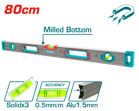 Thước thủy kèm theo nam châm hút 80cm -TOTAL-TMT28028M