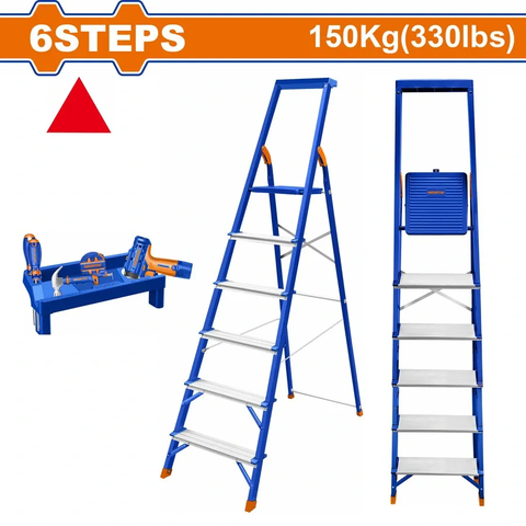 Thang nhôm gia đình bằng thép và nhôm 6 bậc Wadfow WLD1H06
