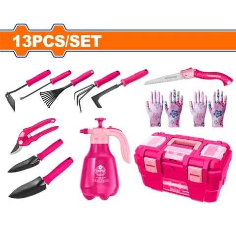 Bộ 13 món dụng cụ làm vườn (hồng)-Wadfow WHS5413