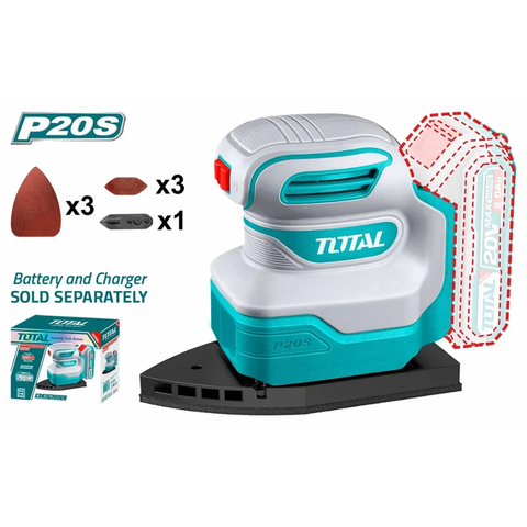 Máy chà nhám dùng pin  20V (không kèm pin & sạc)-TOTAL-TPSLI2014