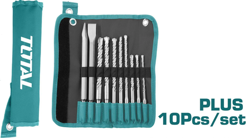 Bộ 10 mũi khoan gài và mũi đục -TOTAL-TACSD19101
