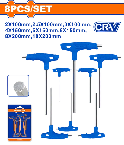 Bộ 8 cờ lê lục giác tay cầm chữ T-Wadfow WHK1481