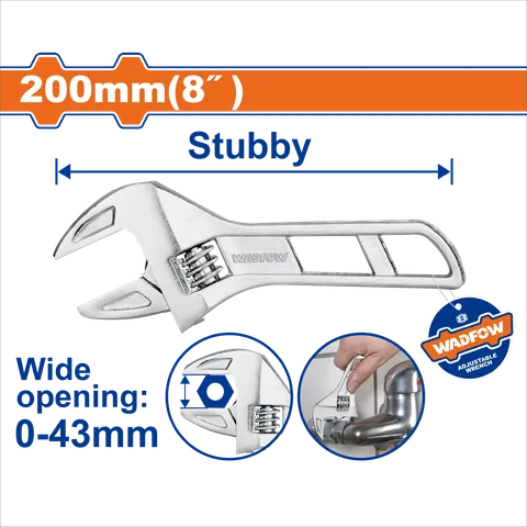 Mỏ lết 200mm(8")-Wadfow WAW7108