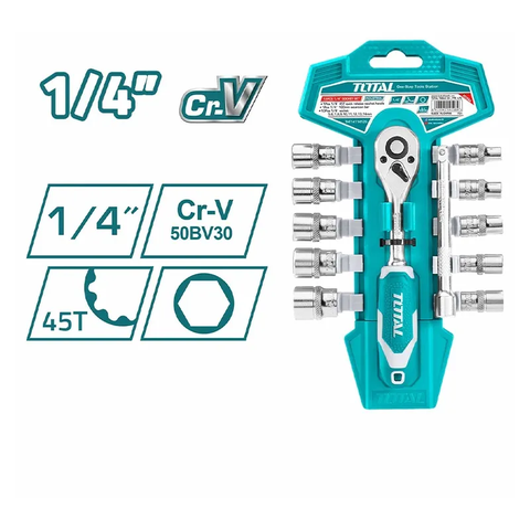 Bộ 12 cái đầu tuýp (1/4") -TOTAL-THT14114126