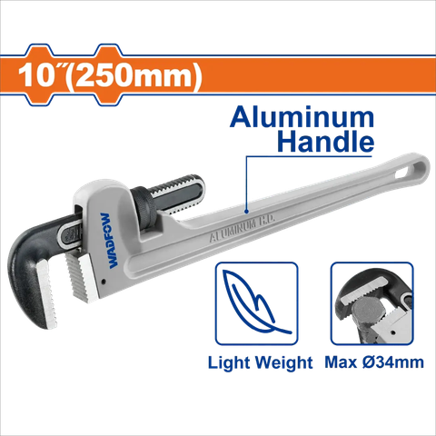 Mỏ lết mở ống tay cầm nhôm 300mm(12")-Wadfow WPW9112