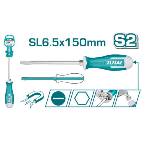 Tua vít dẹp đóng xuyên SL6.5x150mm -TOTAL-THGS61506