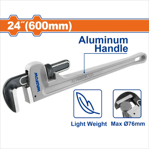 Mỏ lết mở ống tay cầm nhôm 600mm(24")-Wadfow WPW9124