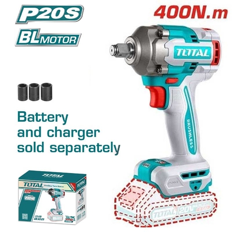 Máy siết buloong không chổi than dùng pin Lithium-Ion 20V (không kèm pin & sac)-TOTAL-TIWLI20401