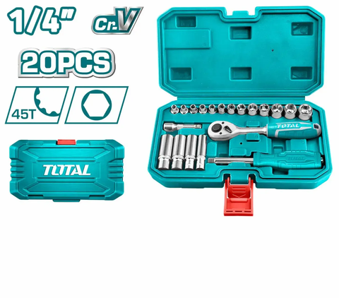 Bộ 20 đầu tuýp 1/4" -TOTAL-THT141201