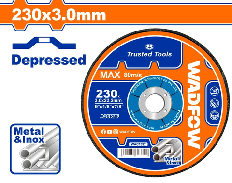 Đá cắt kim loại 230x3x22.2mm WADFOW WAC1392