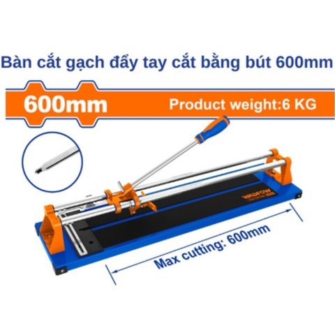 Bàn cắt gạch đẩy tay cắt bằng bút 600mm Wadfow WTR1561D