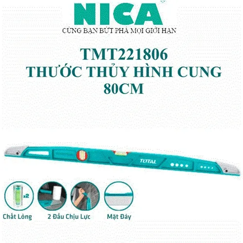 Thước thủy hình cung 80cm -TOTAL-TMT221806