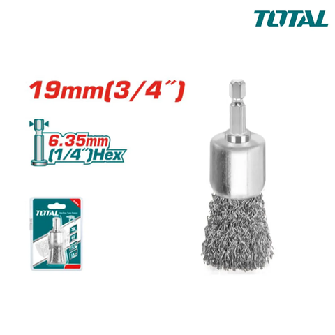 Chổi cước xám 19mm cán lục giác -TOTAL-TAC301962