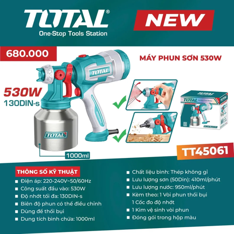 Máy phun sơn 530W-TOTAL-TT45061
