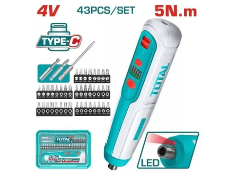 Máy siết vít dùng pin Lithium-Ion 4V (không kèm sạc)-TOTAL-TSDLI04062