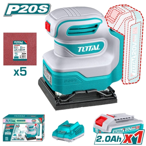 Máy chà nhám vuông dùng pin Lithium-Ion 20V-TOTAL-TSHSLI20141