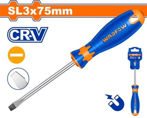 Tua vít dẹp SL3x75mm-Wadfow WSD1233