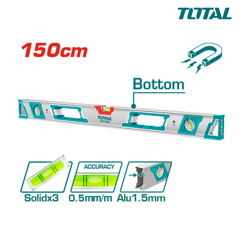 Thước thủy kèm theo nam châm hút 150cm -TOTAL-TMT215086M
