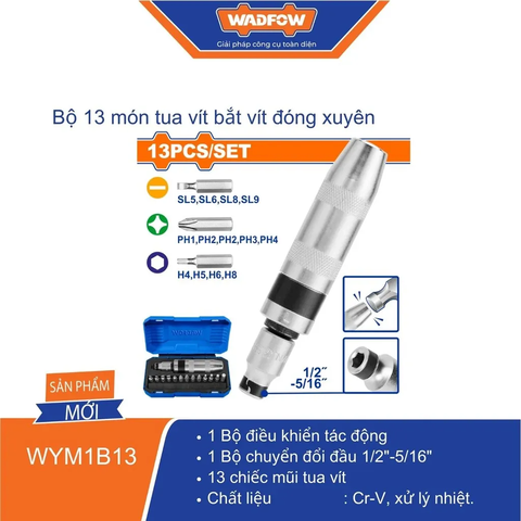Bộ 13 món tua vít bắt vít đóng xuyên-Wadfow WYM1B13