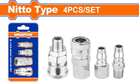 Bộ 4 đầu nối hơi 1/4" Wadfow WQP4673