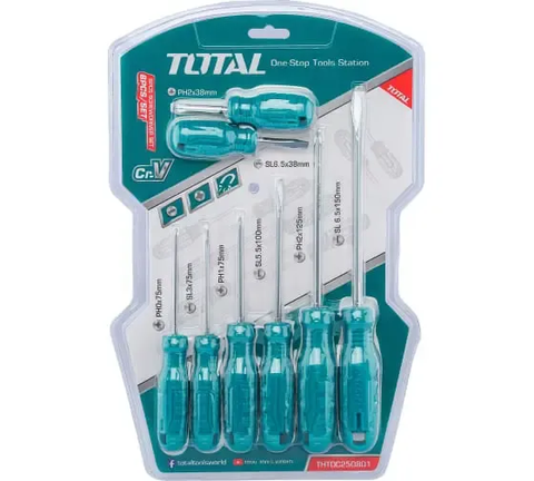 Bộ 8 tua vít dẹp và bake -TOTAL-THTDC250801