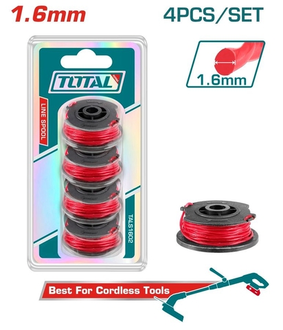 Bộ 4 cuộn cước cắt cỏ 1.6mm-TOTAL-TALS1602