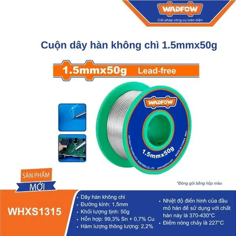 Cuộn dây hàn không chì 1.5mmx50g Wadfow WHXS1315