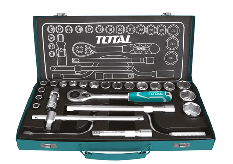Bộ 24 cái đầu tuýp (1/2") & cần 2 chiều -TOTAL-THT141253