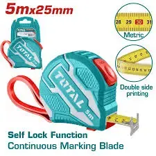 Thước kéo thép nền vàng 5mx25mm-TOTAL-TMT126252