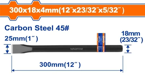 Mũi đục dẹp nguội 25x18x300mm-Wadfow WCC0301