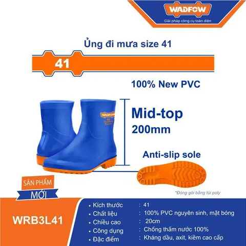 Ủng đi mưa size 41-Wadfow WRB3L41