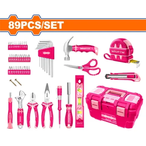 Bộ 89 món dụng cụ cầm tay (hồng)-Wadfow WHS3B89