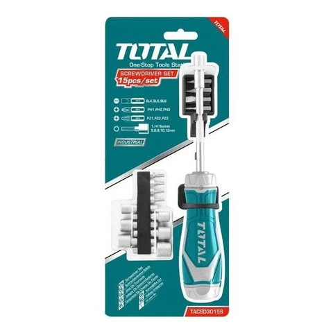 Bộ tua vít 15 đầu -TOTAL-TACSD30156