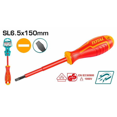 Tua vít dẹp cách điện SL4.0×100 -TOTAL-THTIS4100