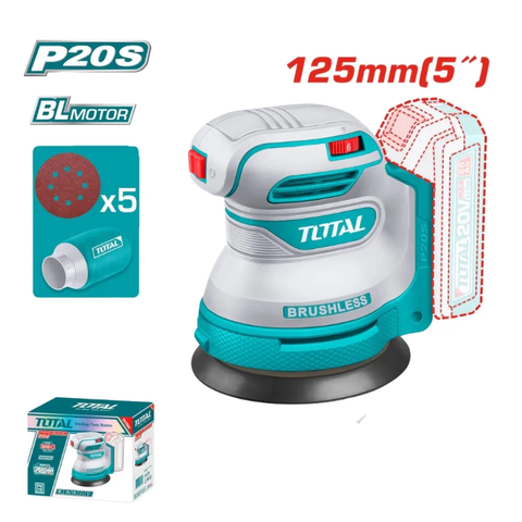 Máy chà nhám tròn không chổi than dùng pin 20V (không kèm pin & sạc)-TOTAL-TROSLI2002