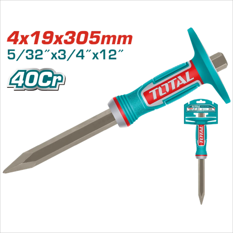 Đục bê tông nhọn 4x19x305mm -TOTAL-THT4530419