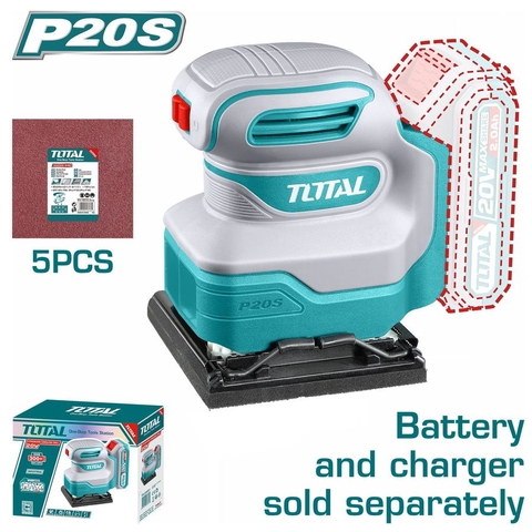 Máy chà nhám vuông dùng pin Lithium-Ion 20V (không kèm pin & sạc)-TOTAL-TSHSLI2014